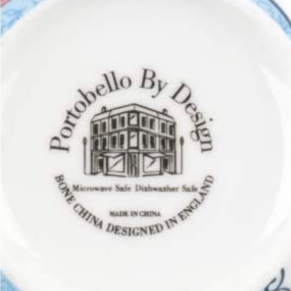 Portobello Wilmslow Fleur Blue Bone China Mugs Tea Cups nwt - Picture 6 of 6